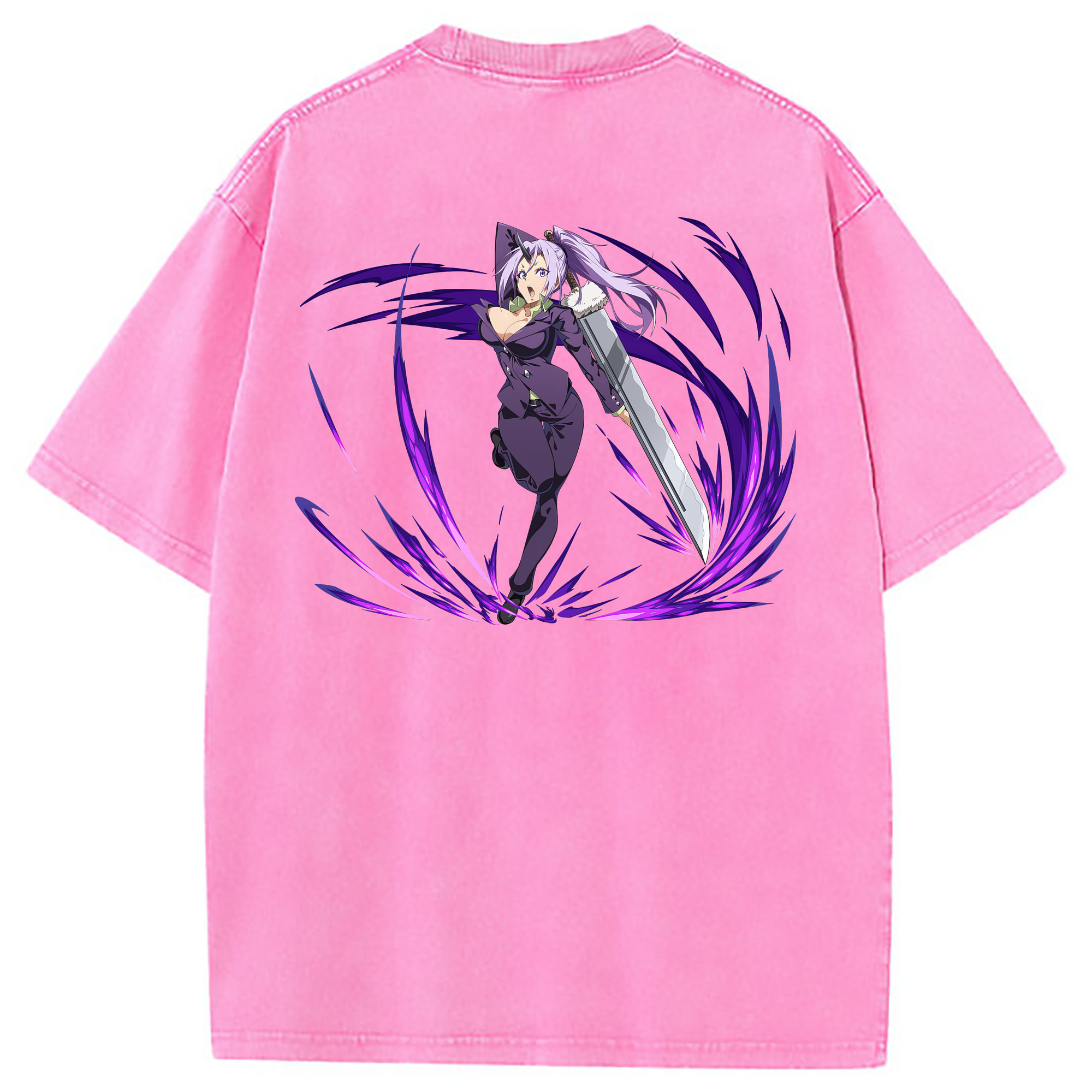 （画像用） 転スラ Regarding Reincarnated to Slime 綿100% ヴィンテージ風 半袖Tシャツ（背面プリント）